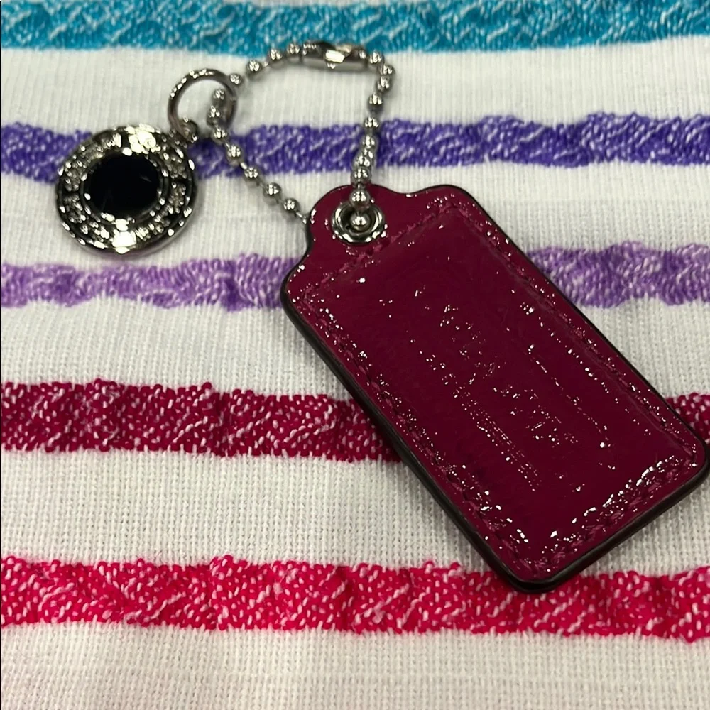Coach Magenta Keychain‎ with Silver Charm